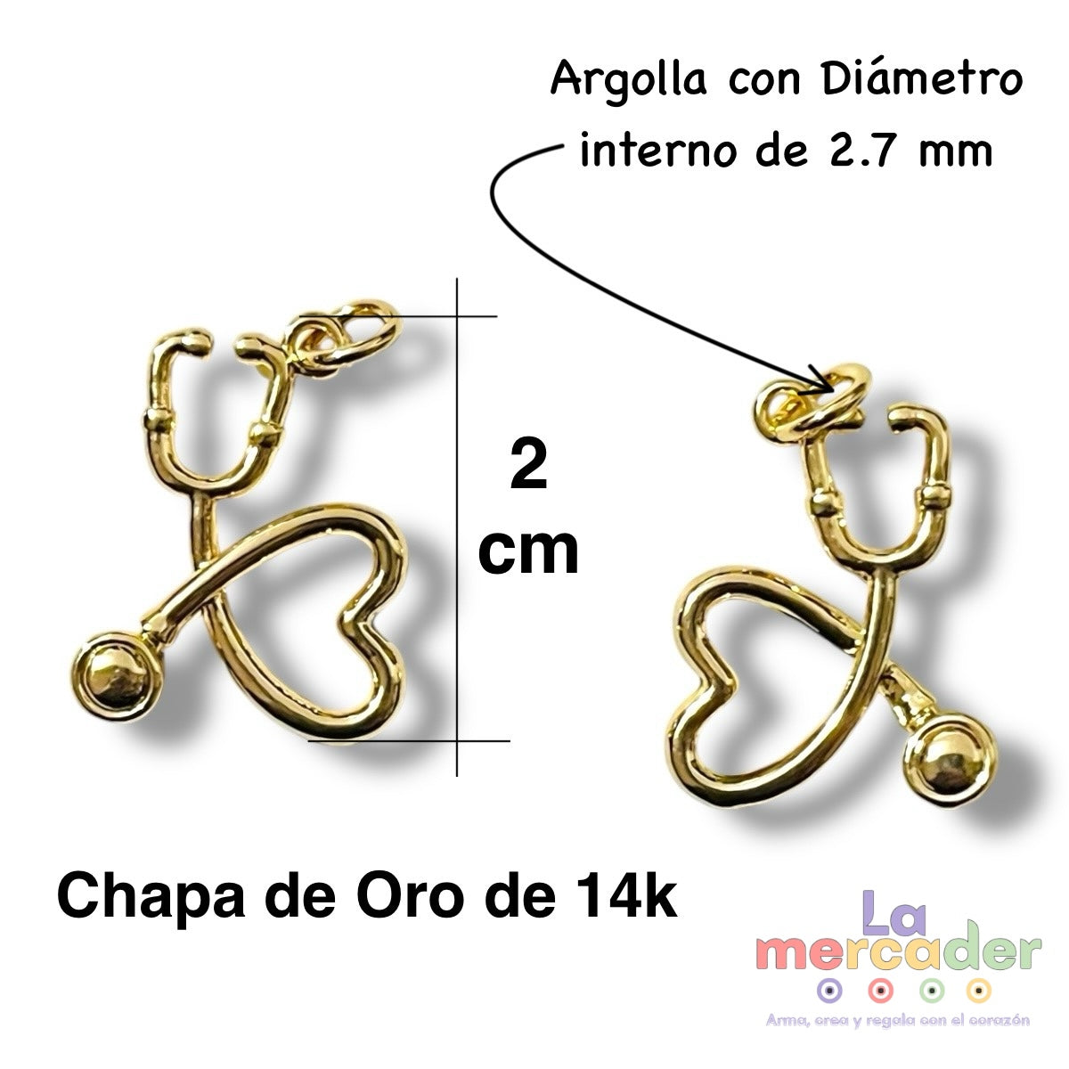 Dije Estetoscopio 🩺 Chapa de Oro