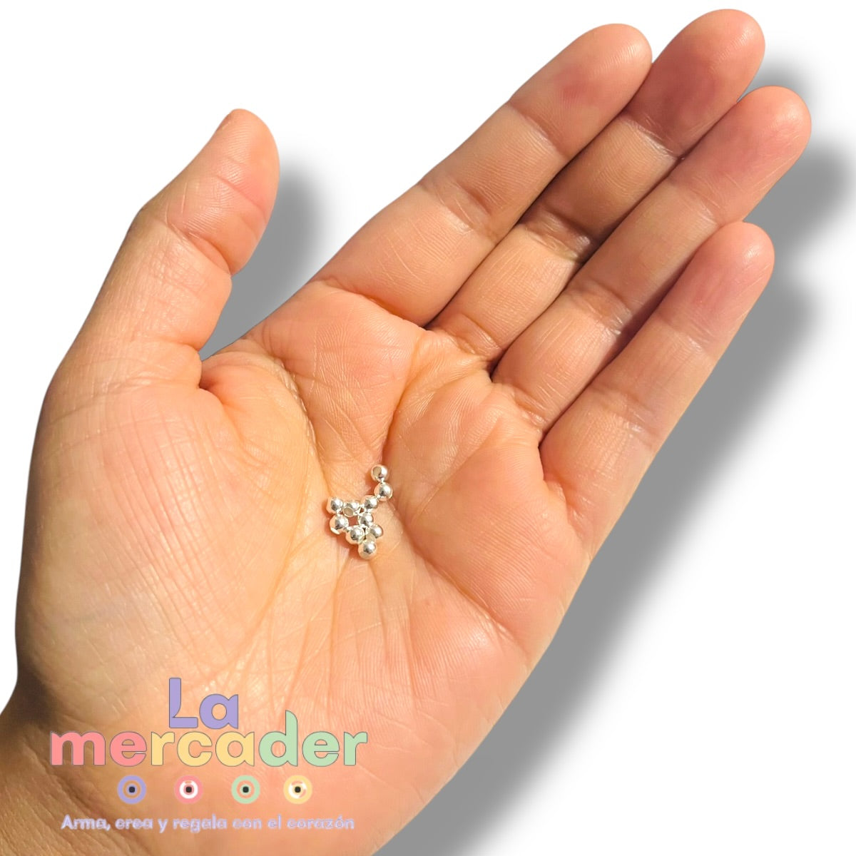 10 pz Bolitas Separadoras Redondas de Plata Ley .925 #2 y #3