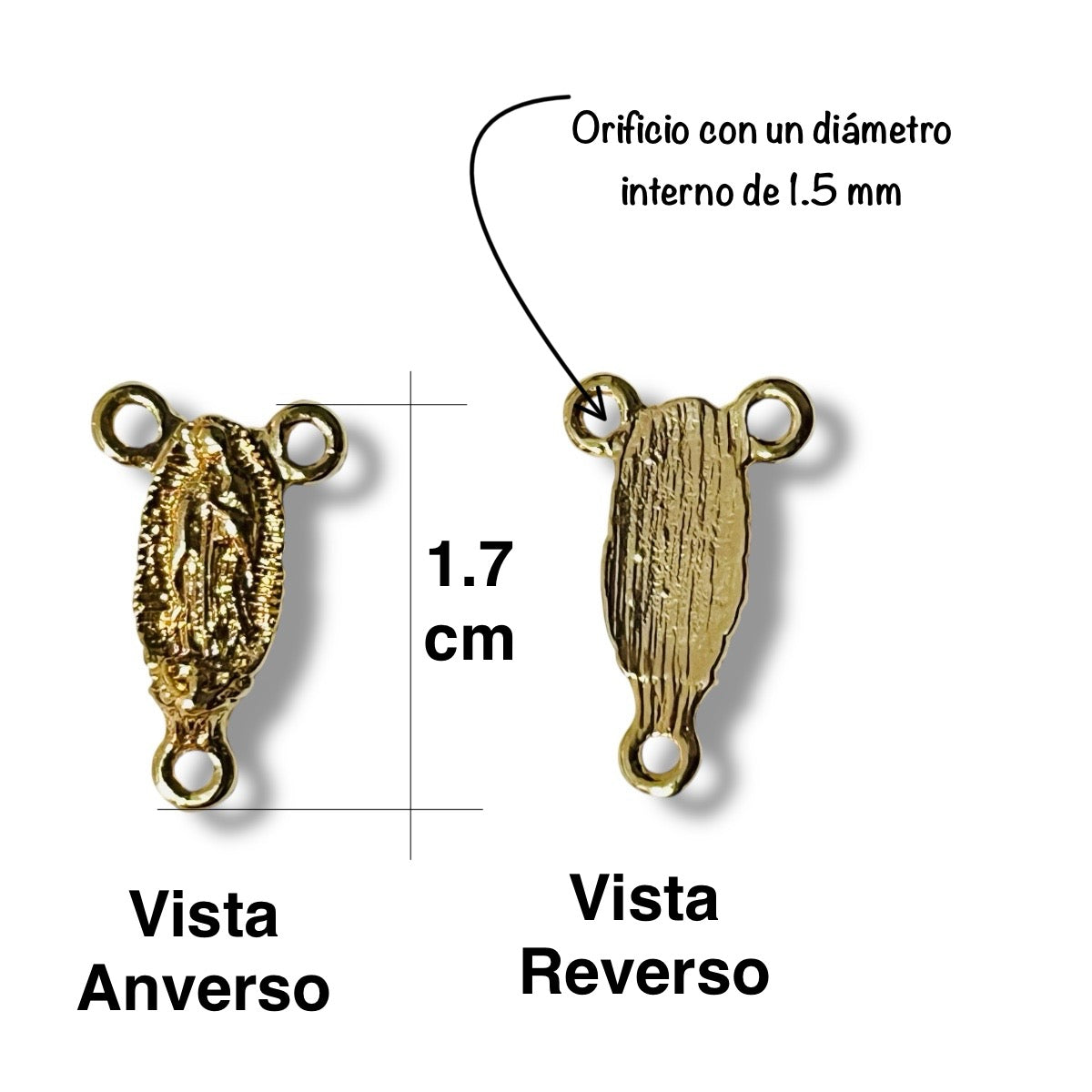 Crucero conector Virgen 1pz chapa de oro