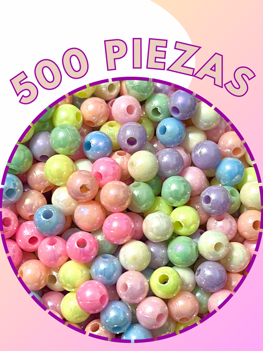 500 pz bolita glossy #6 para armado de pulseras y bisutería