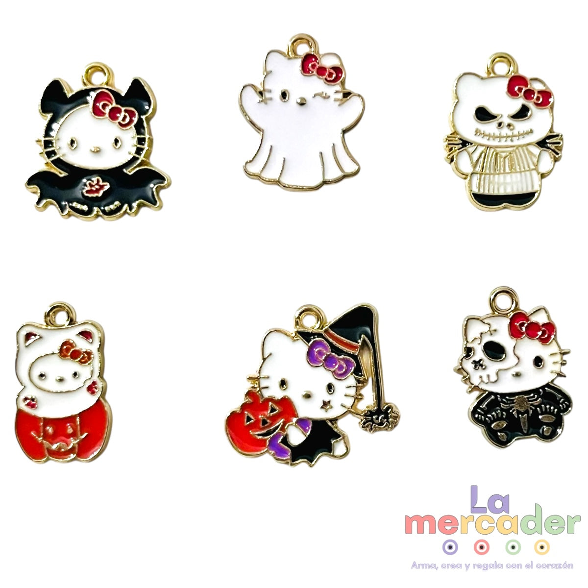 6 pack Dijes Hello Kitty, versión Halloween 🎃