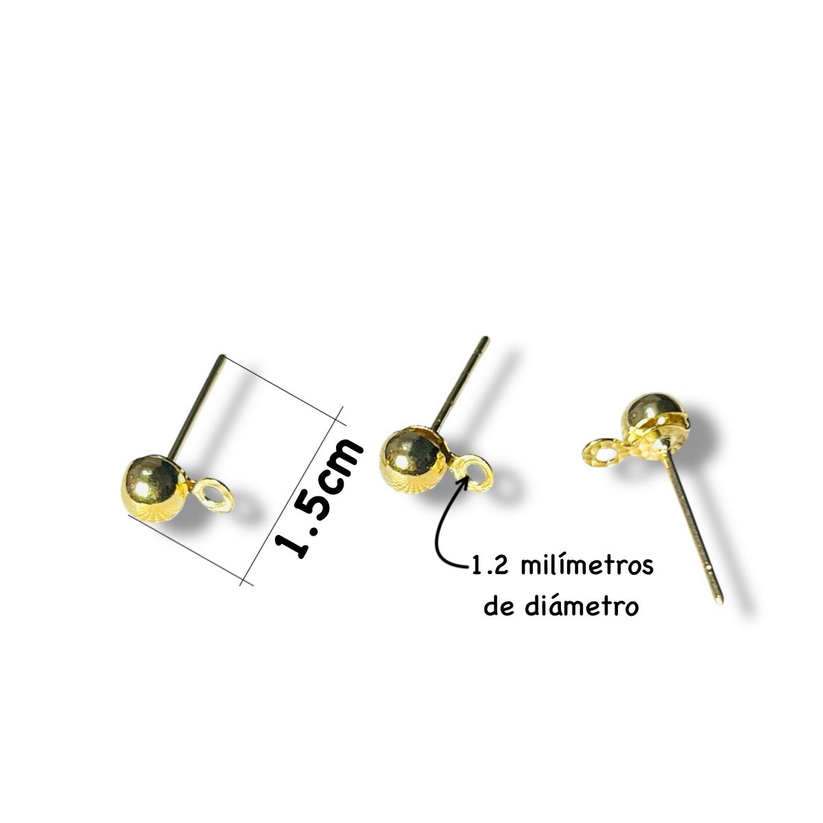 1gr poste para Broquel Chapa de Oro 15mm (8pz x gramo)