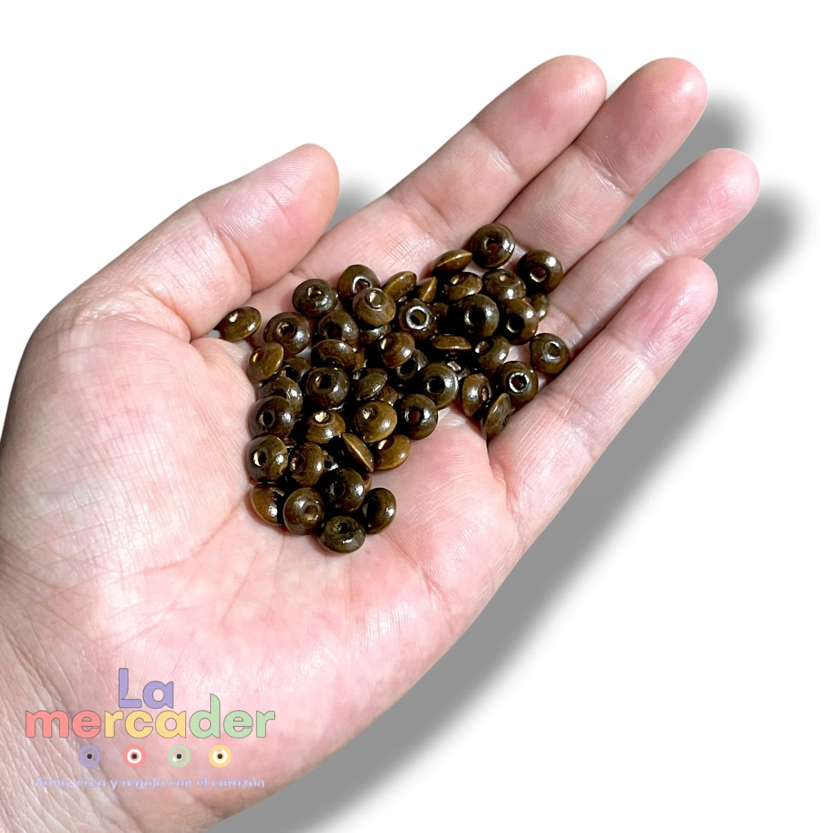 Cuentas de Madera Tipo Dona Rondel 6 y 8 mm – Bolsa de 30 g