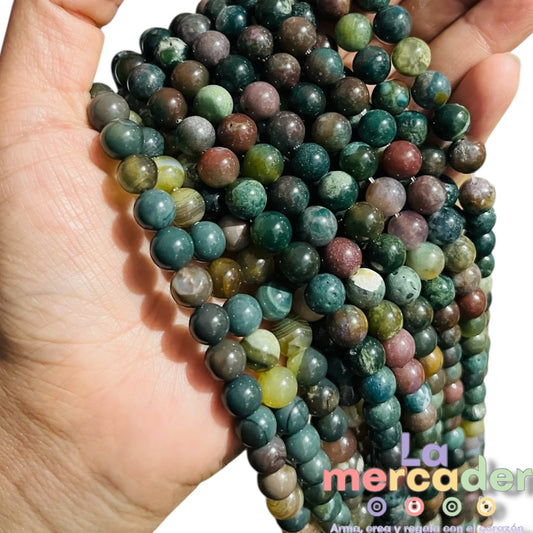 1 Tira Ágata Musgosa, Piedra Natural