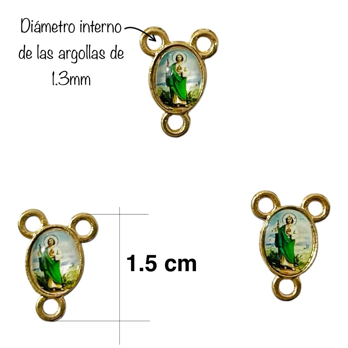 10 pz Crucero San Judas Tadeo conector metálico