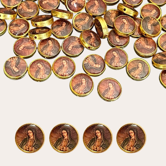 10pz Dije Transversal Virgen de Guadalupe-Metálico