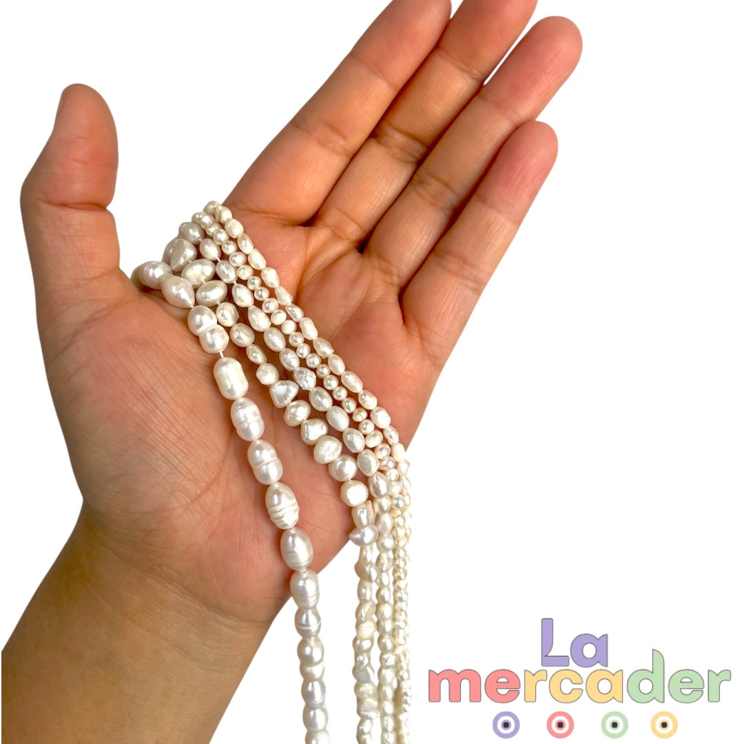 1 tira de Perla cultivada, perla de agua dulce