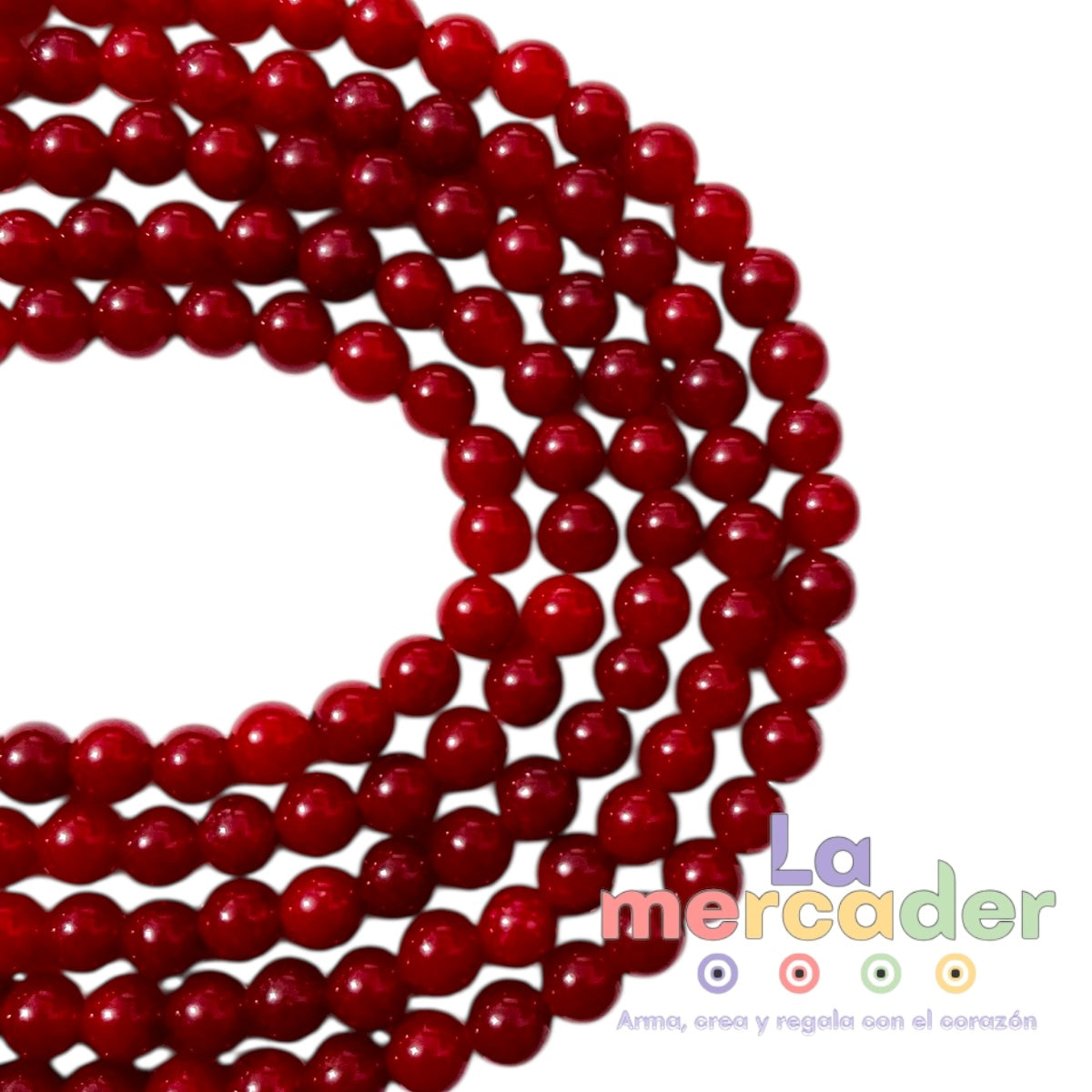 1 Tira Ágata Roja, Piedra Natural (60pz)