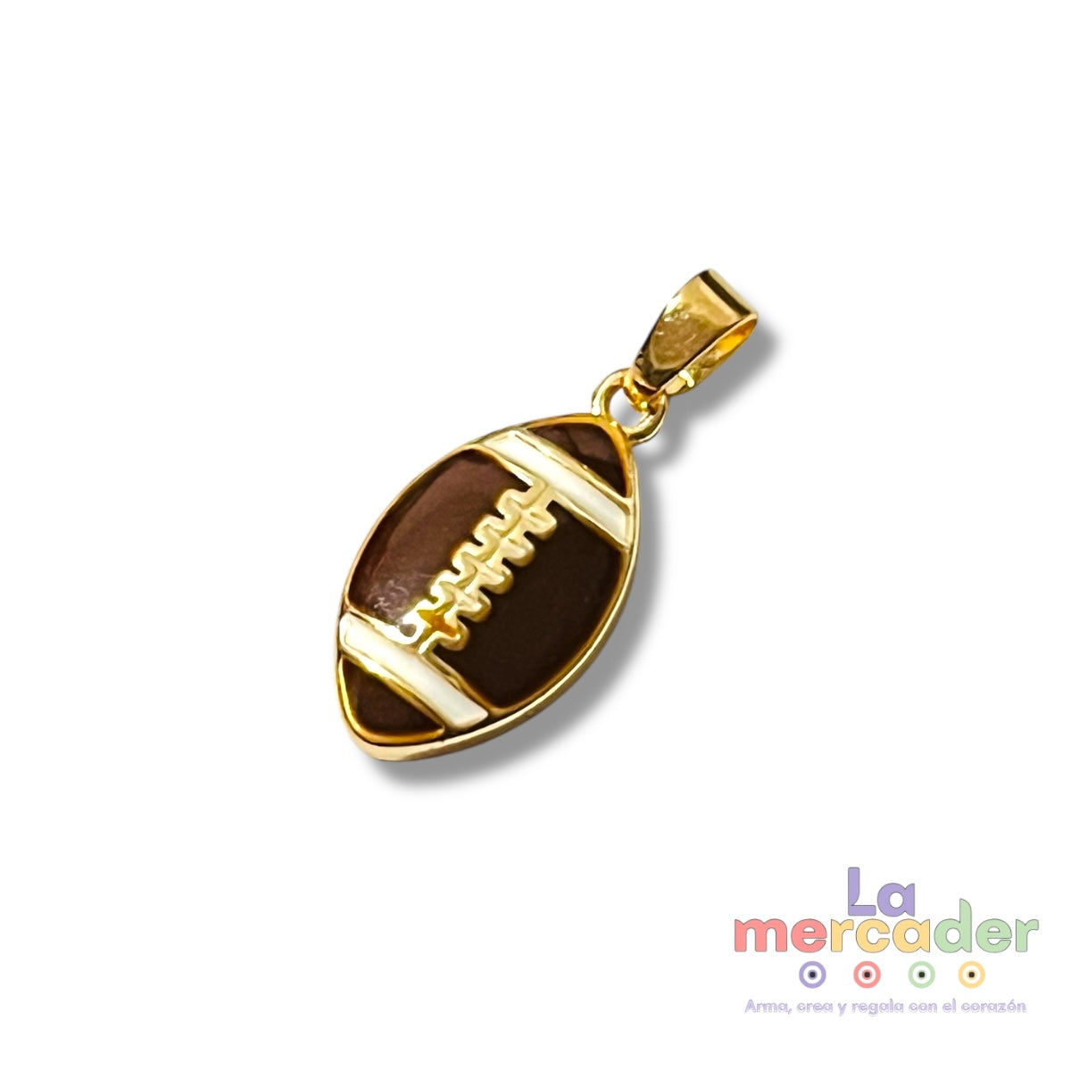 1 Dije Balón Esmaltado Chapa de Oro