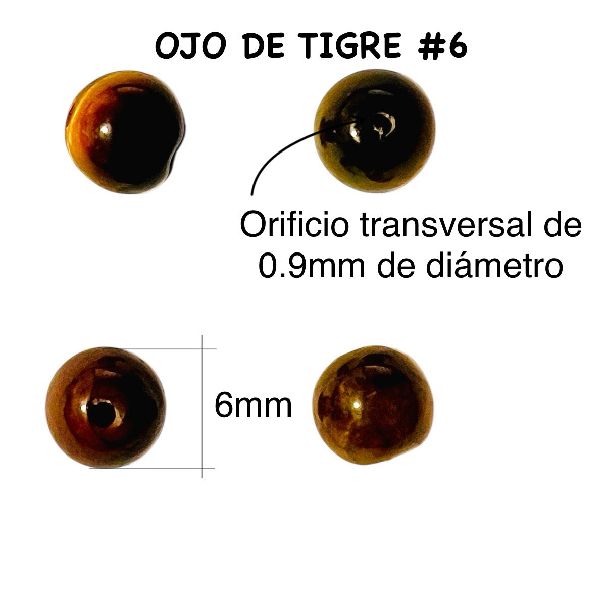 1 tira de Ojo de tigre #6 piedra natural, joyería y bisutería