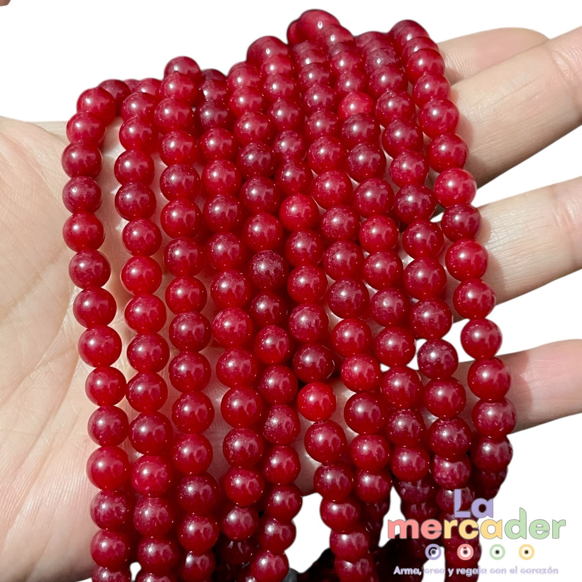 1 Tira Ágata Roja, Piedra Natural (60pz)