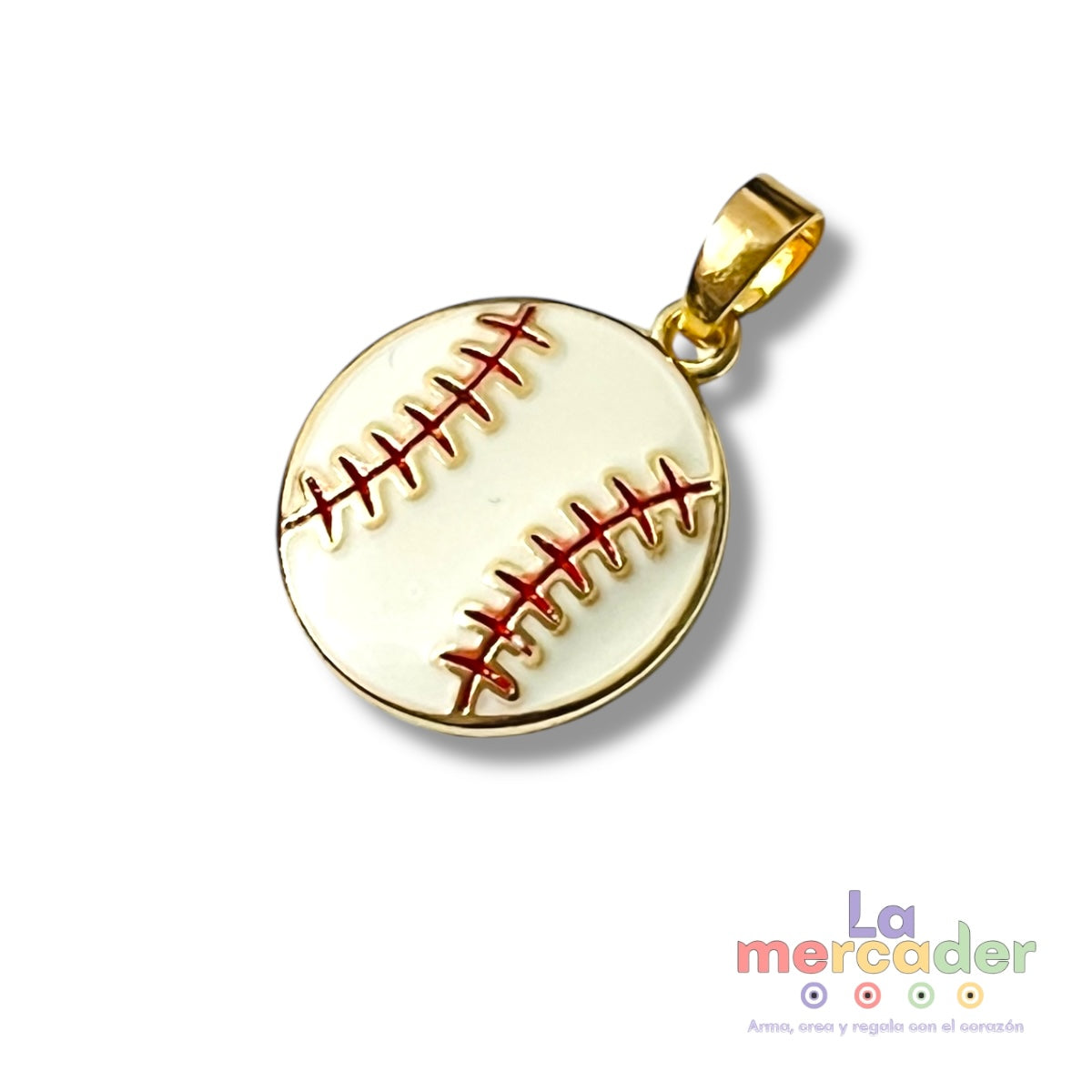 1 Dije Balón Esmaltado Chapa de Oro