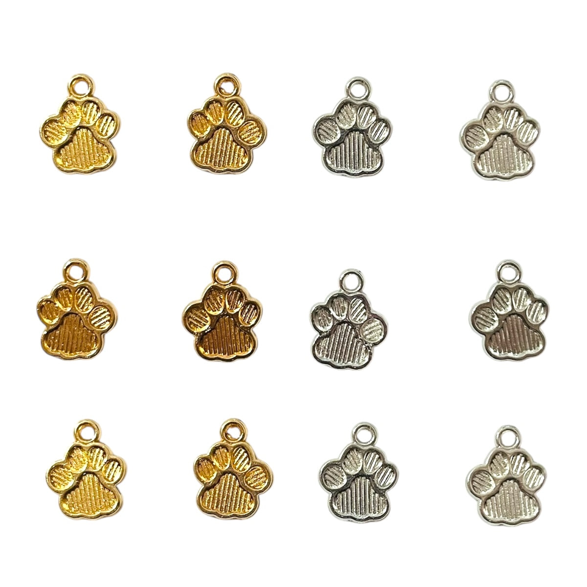 10 pz dije Huella Mascota, dije metálico