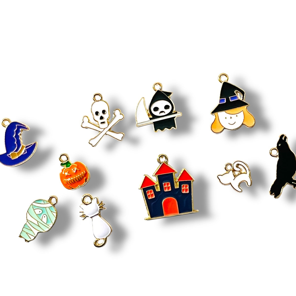 10 Pack dije Halloween 👻 esmaltados, dijes día de muertos
