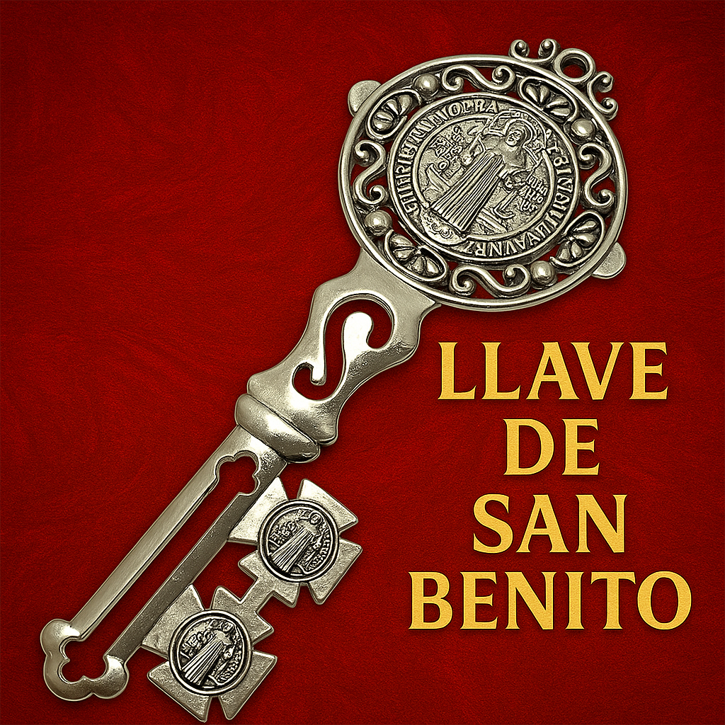 1 Dije Llave de San Benito XL metálico para bendiciones