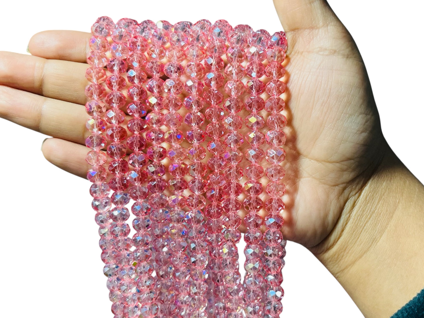 1 Mazo (10 tiras) Cristal Dona Checo 8mm