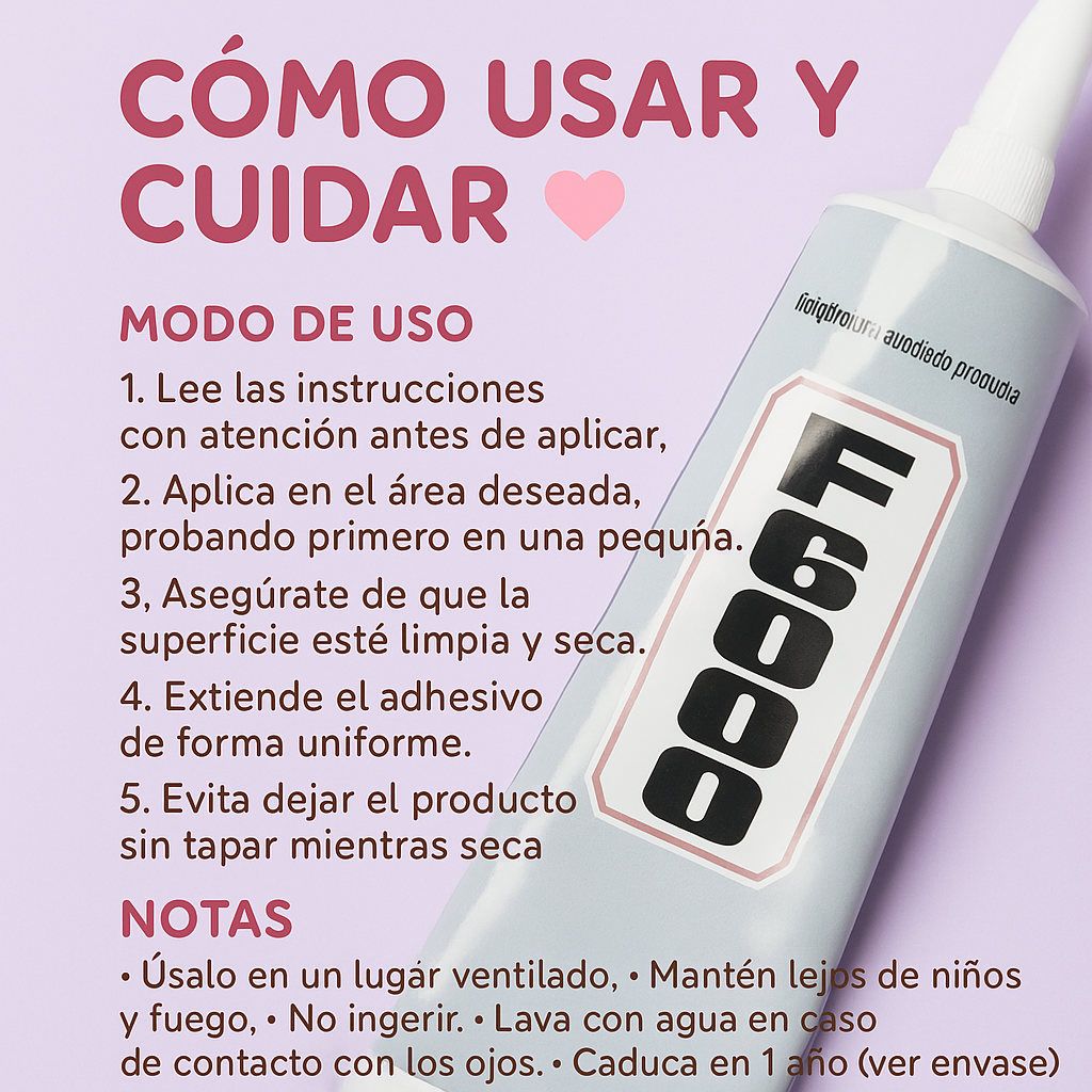 Pegamento F-6000 50ml transparente para bisutería