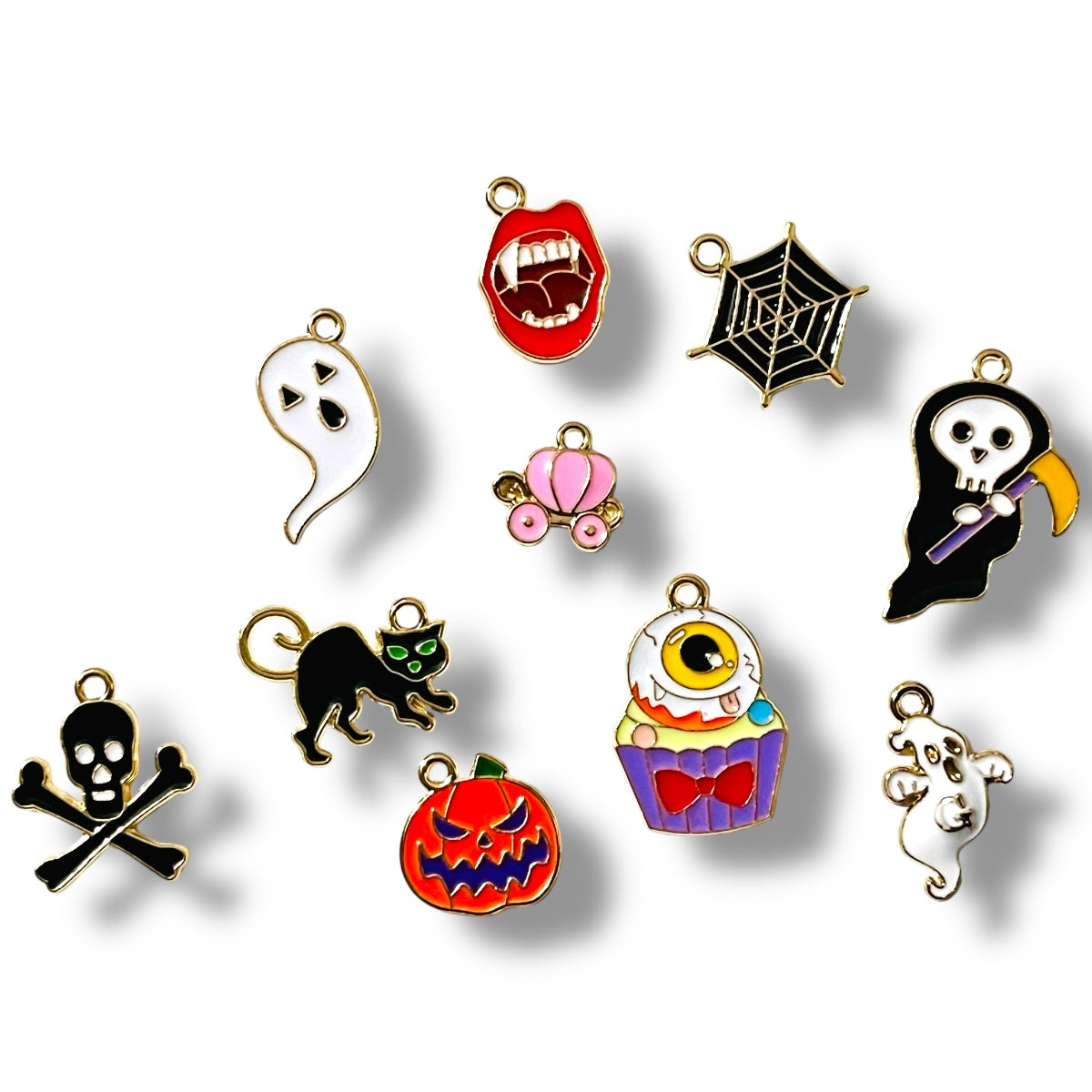 10 Pack dije Halloween 👻 esmaltados, dijes día de muertos