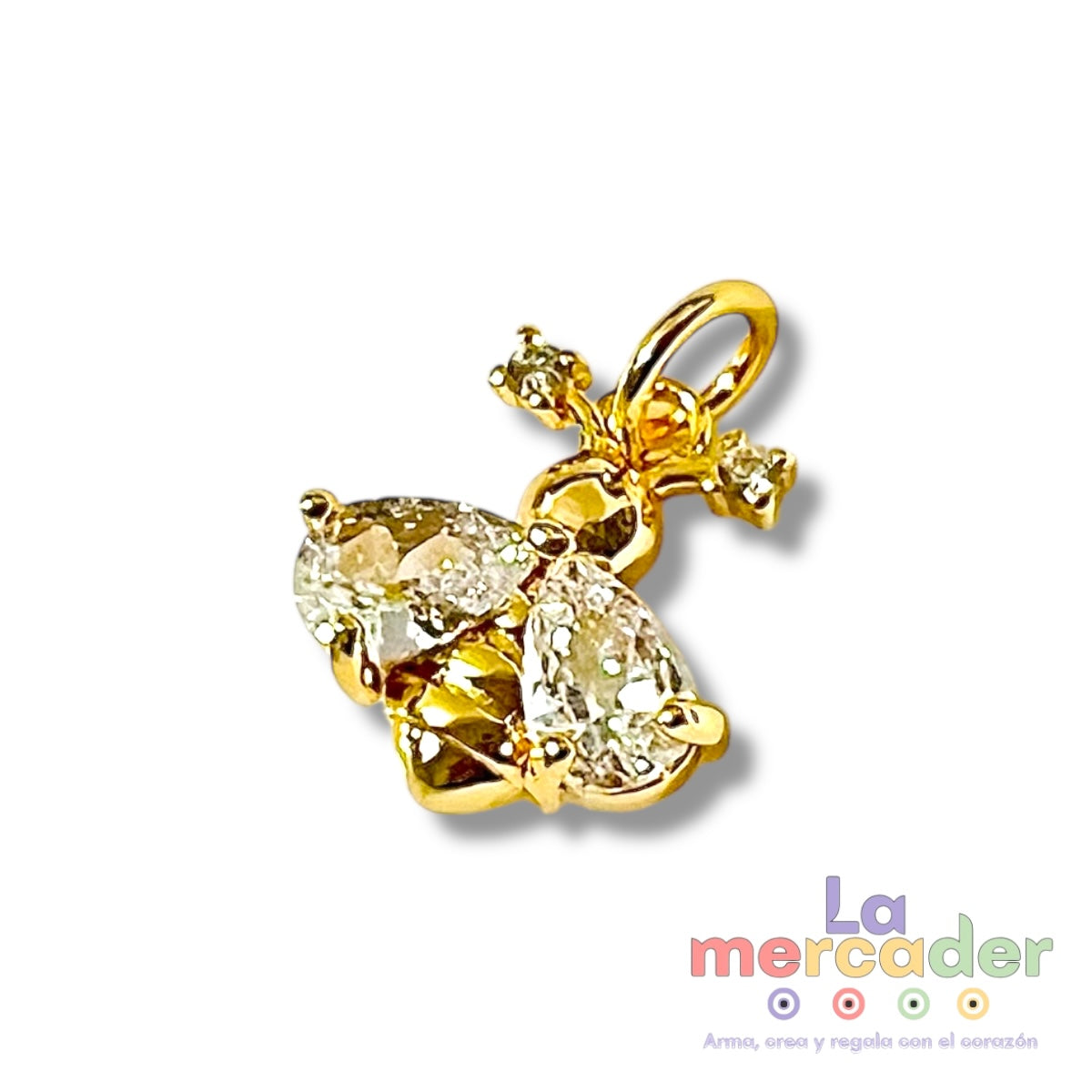 Dije Abeja con Cirnonias ✨🐝 Chapa de Oro de 14k