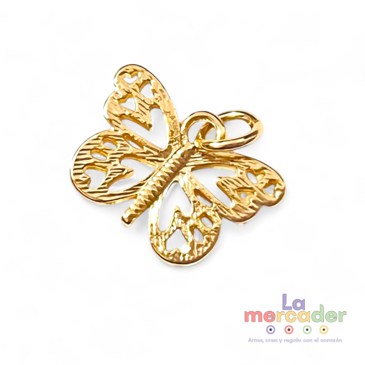 1 pz Dije Mariposa Calada Chapa de Oro