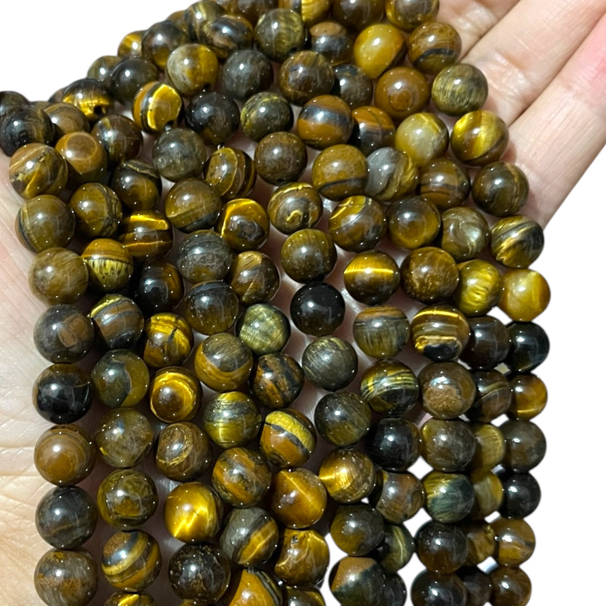 1 Tira Ojo de Tigre #8- piedra natural