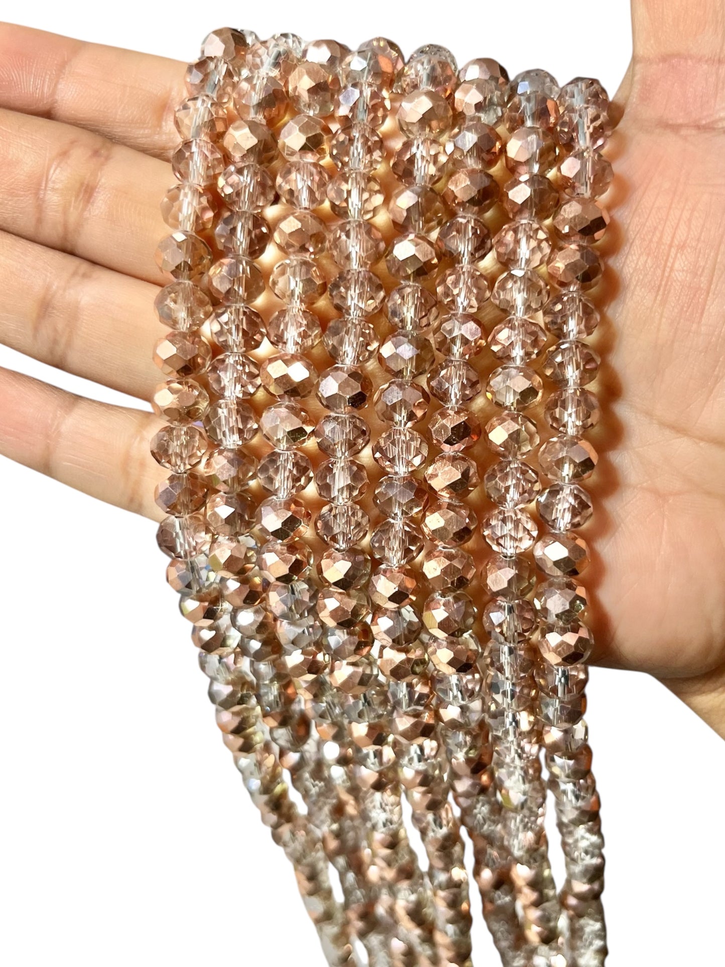 1 Mazo (10 tiras) Cristal Dona Checo 8mm