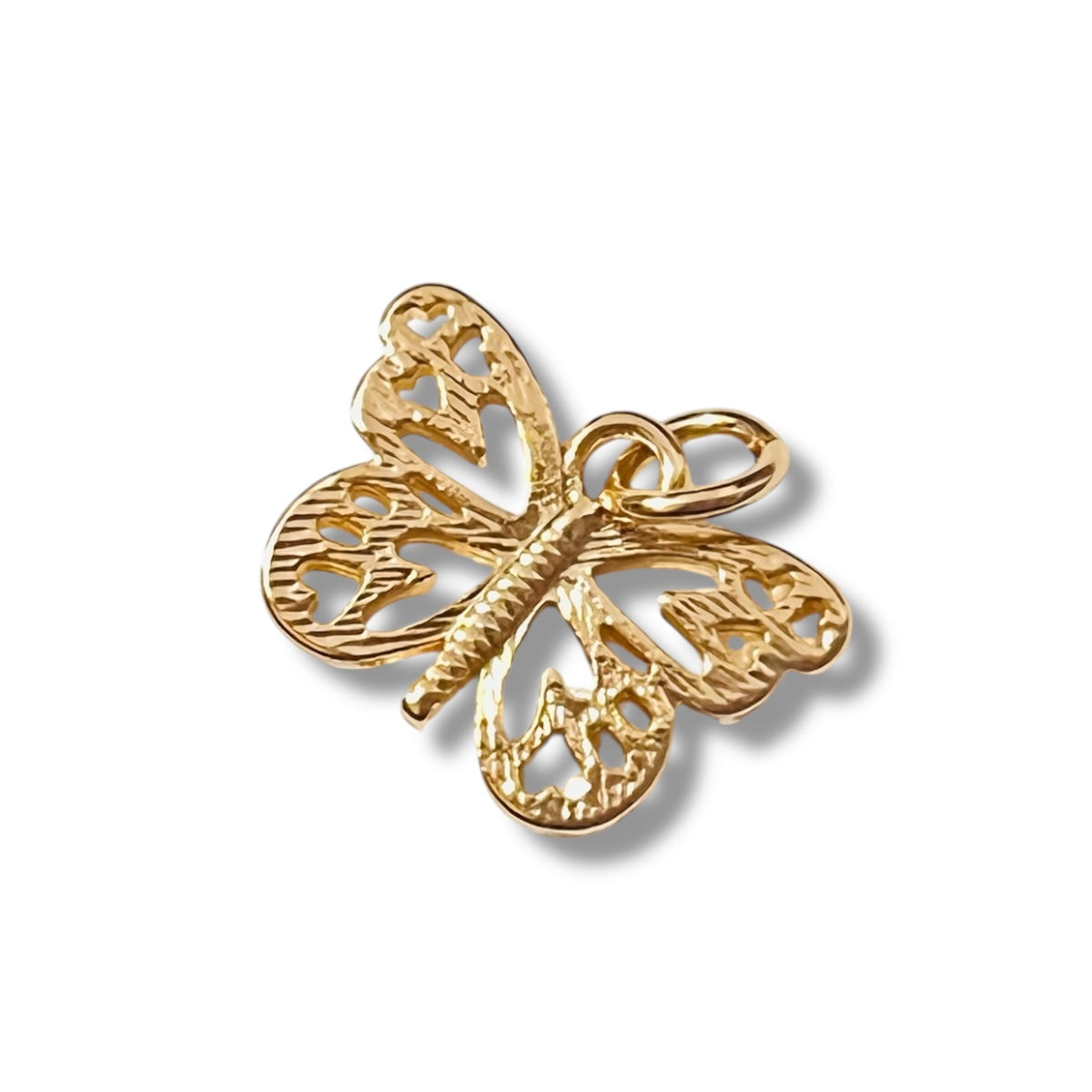 1 pz Dije Mariposa Calada Chapa de Oro