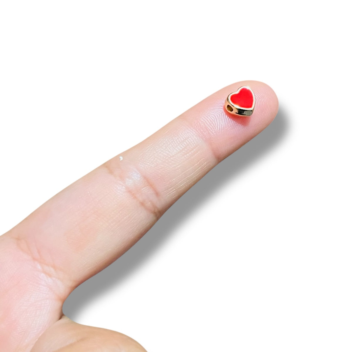 1pz dije Esmaltado Corazón Chapa de oro 6mm