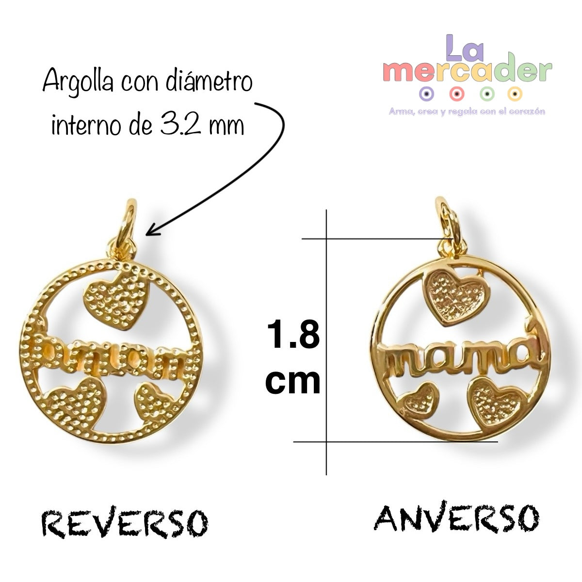 1 dije Mamá Chapa de Oro