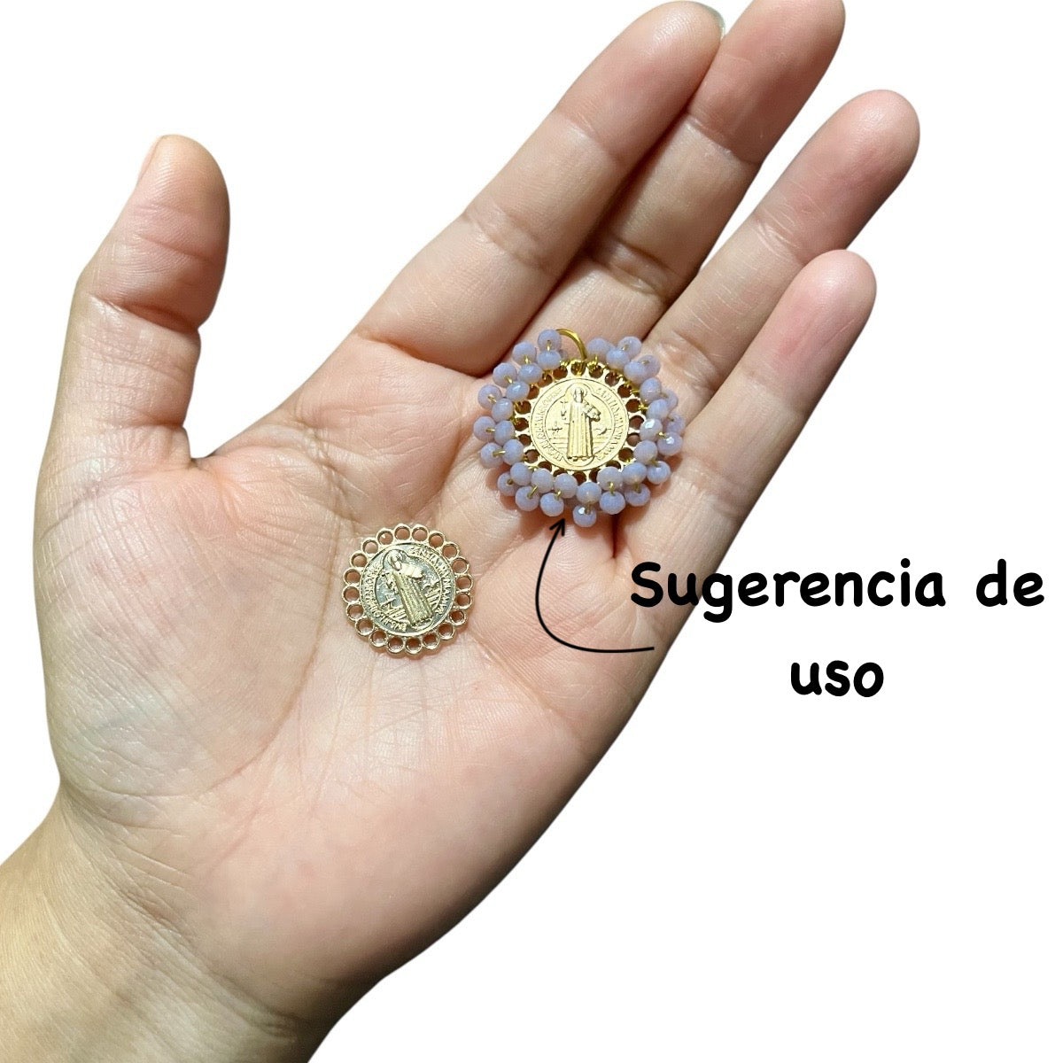 20 pz Medalla para bordar San Benito 2cm