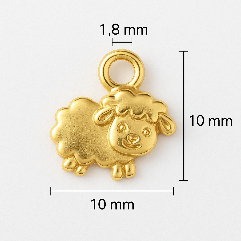 2pz dije borrego 10mm chapa de oro