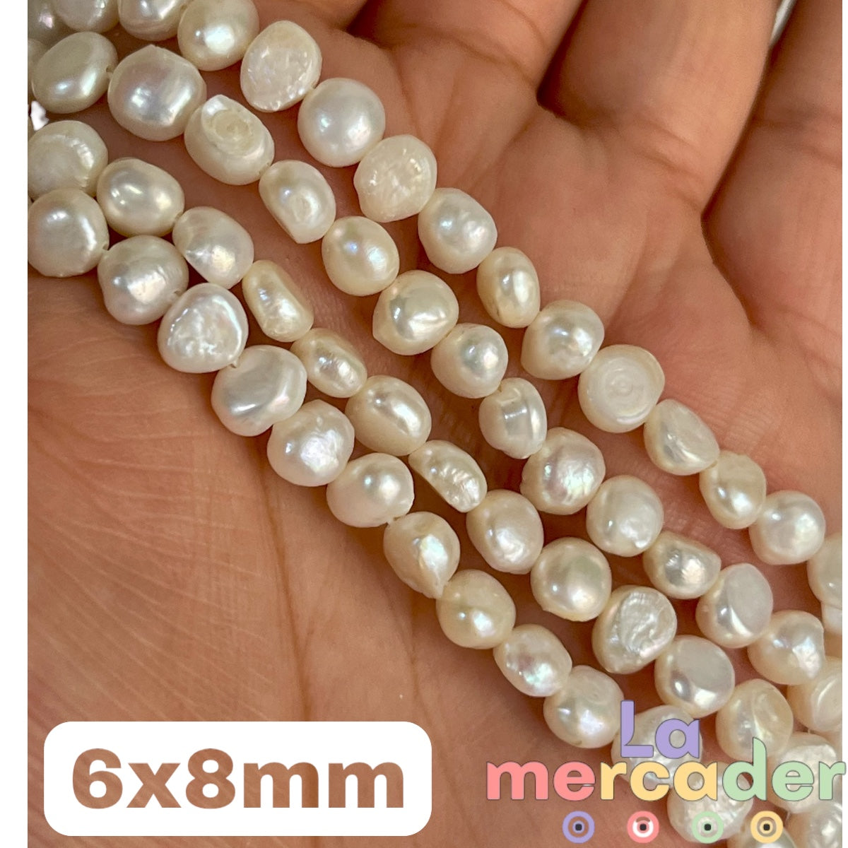 1 tira de Perla cultivada, perla de agua dulce