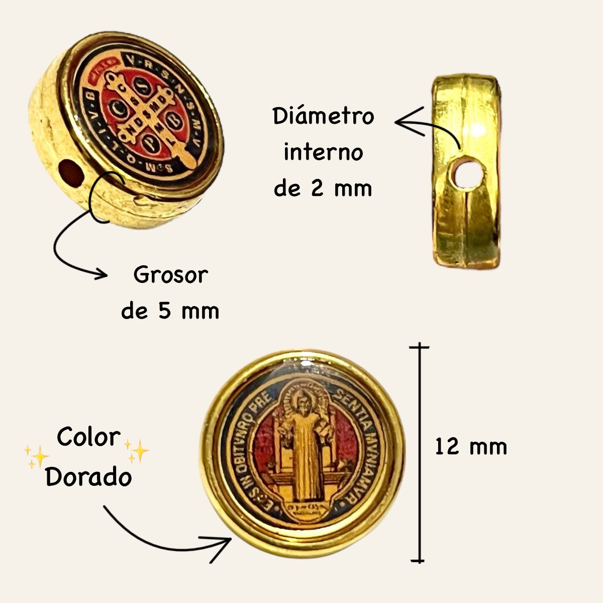 25 pz Dije Transversal San Benito