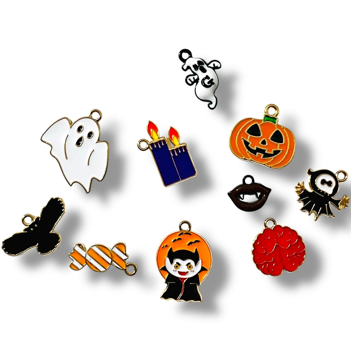10 Pack dije Halloween 👻 esmaltados, dijes día de muertos
