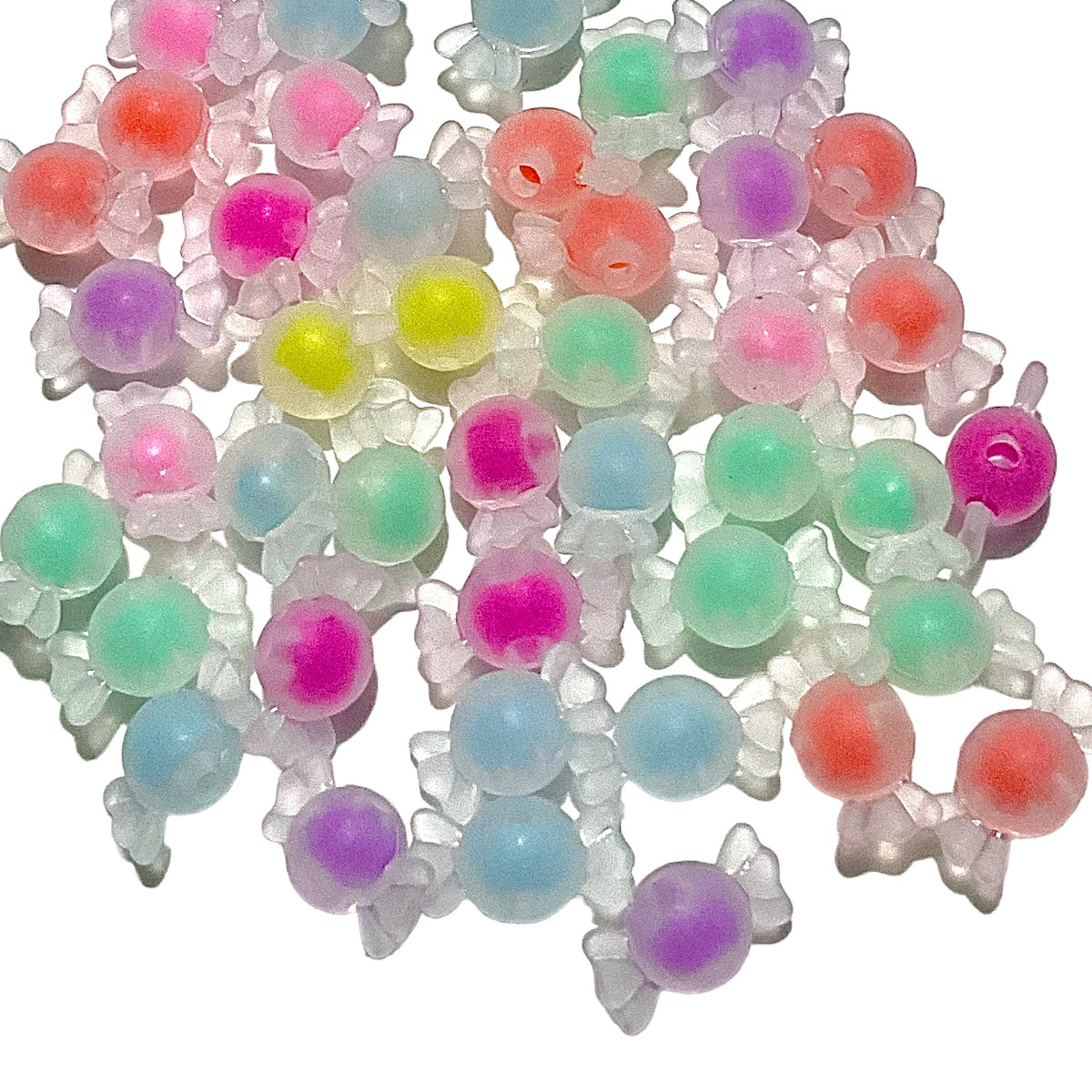 50 pz cuentas candy acrílicas colores para bisutería y manualidades