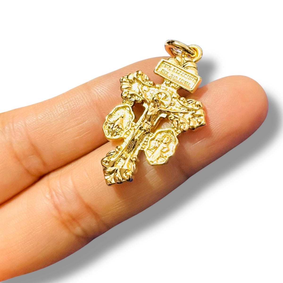 1 pz Cruz del Perdón Chapa de Oro 14k