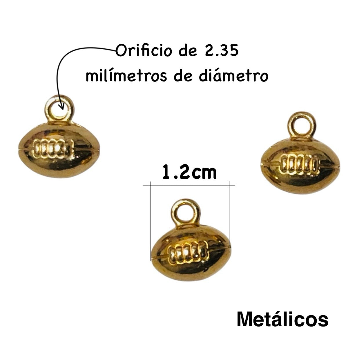 5 pz de Balón Americano mini dije para bisutería