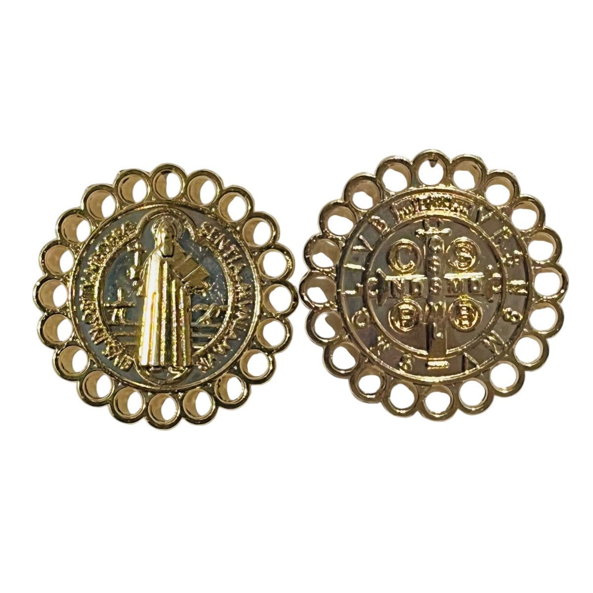20 pz Medalla para bordar San Benito 2cm