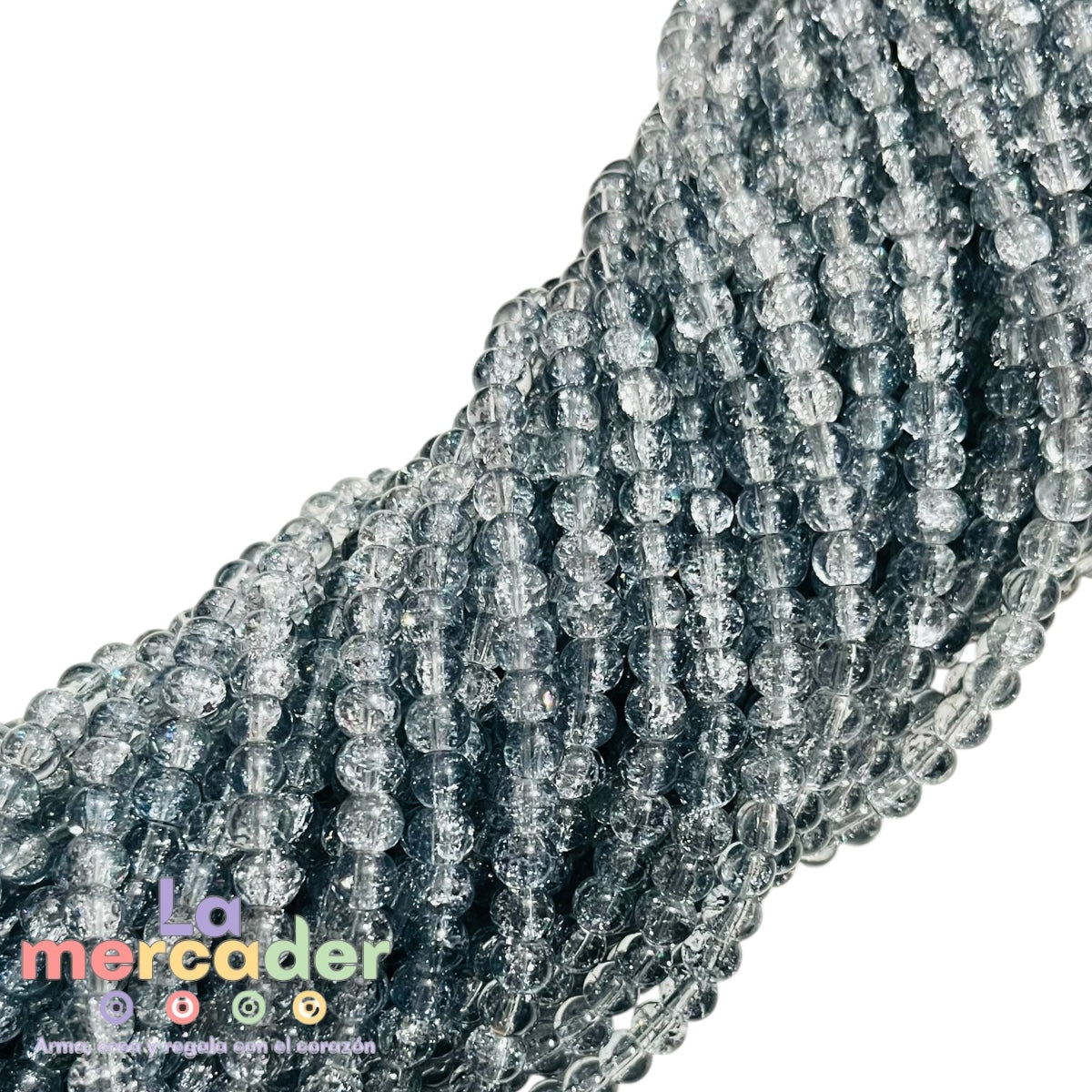 1 Tira Acrílico Cristal Craquelado #6 – Tira de Cuentas Brillantes | Colores Variados