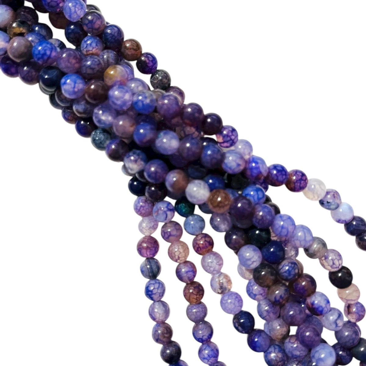 1 Tira Ágata Morada, Piedra Natural #6- (60pz aprox)