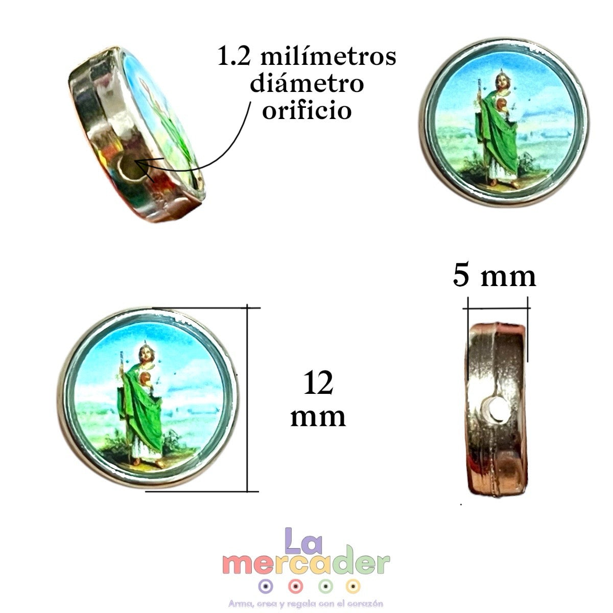 10pz Dije Transversal San Judas Tadeo-Plateado