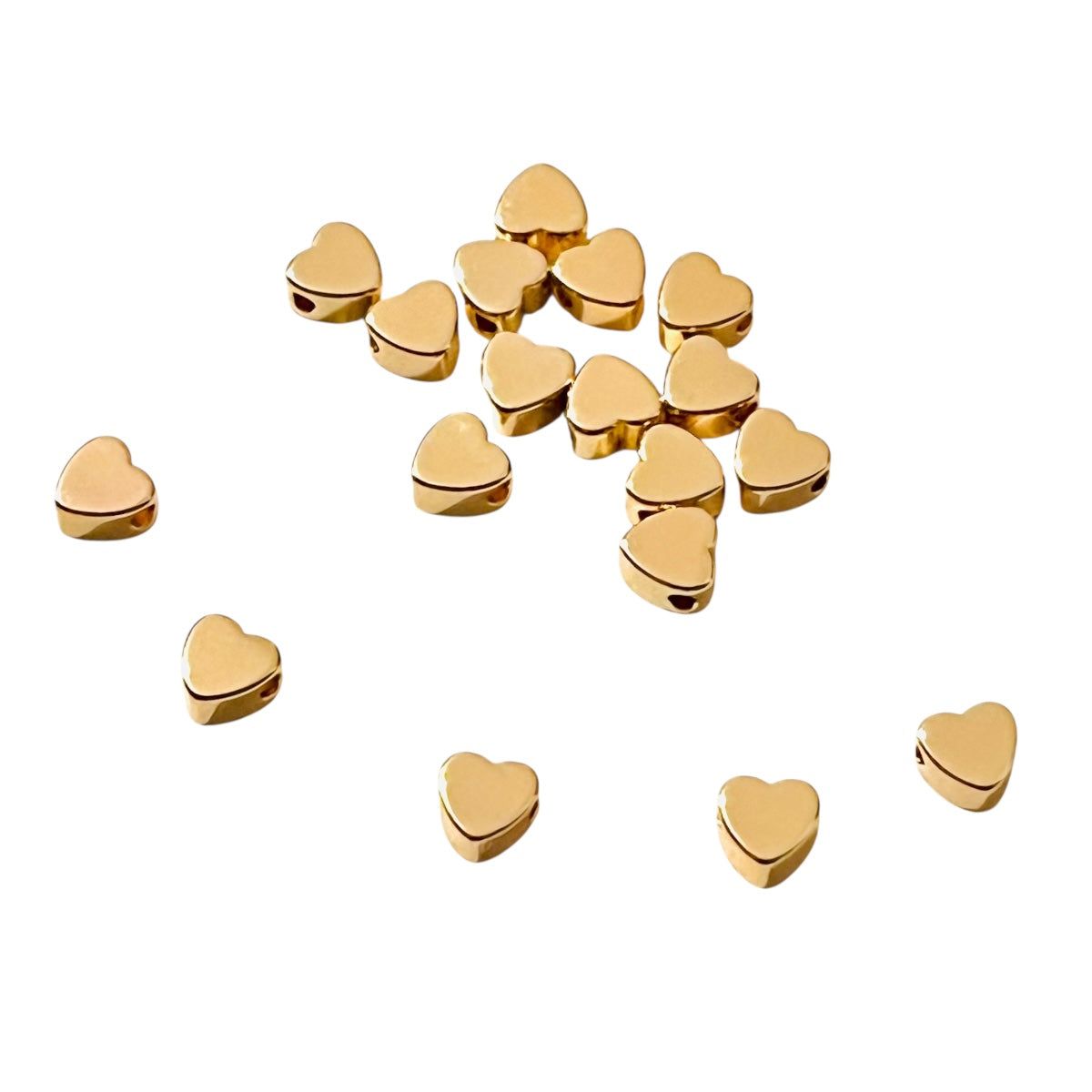 1pz Corazón Chapa de Oro dije transversal