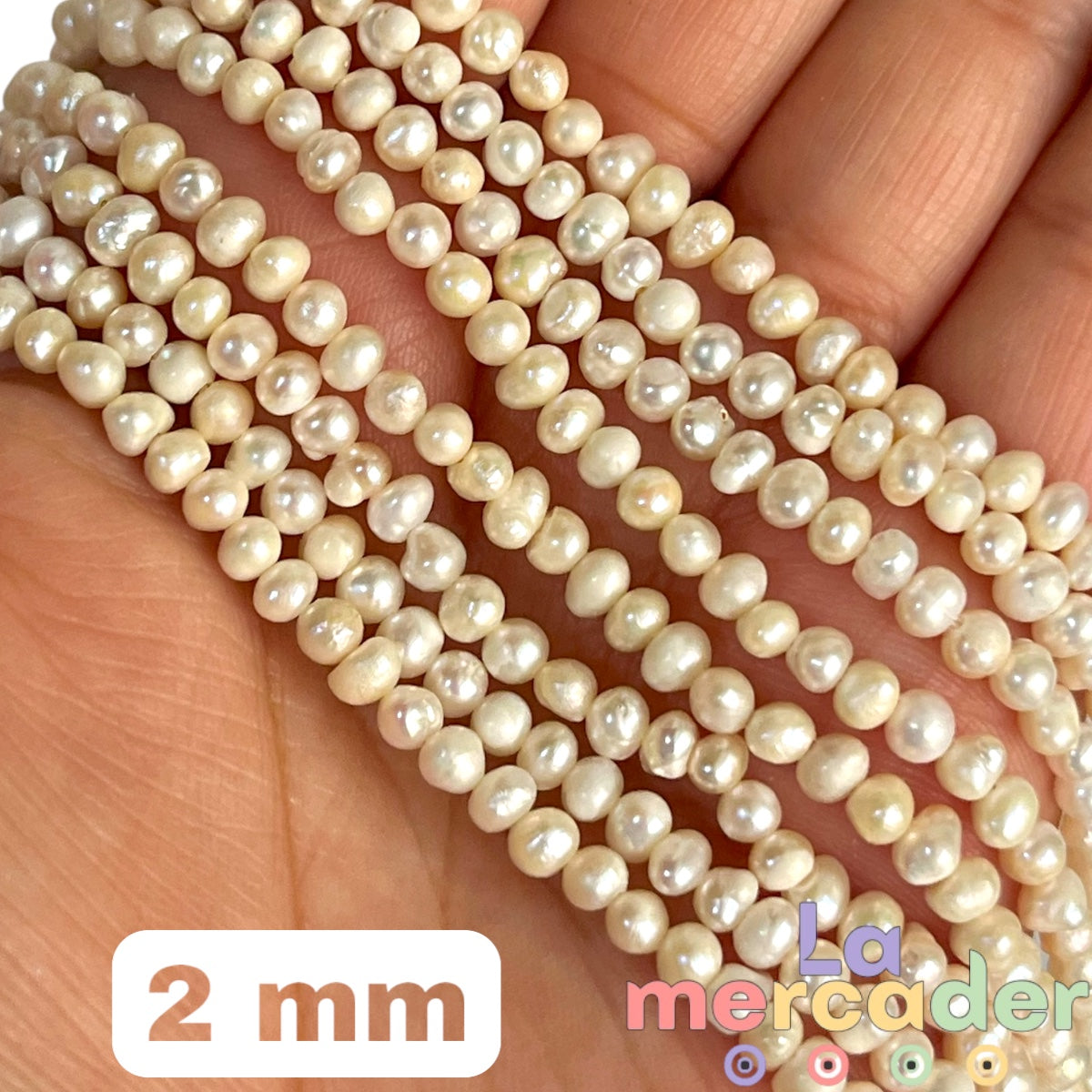 1 tira de Perla cultivada, perla de agua dulce