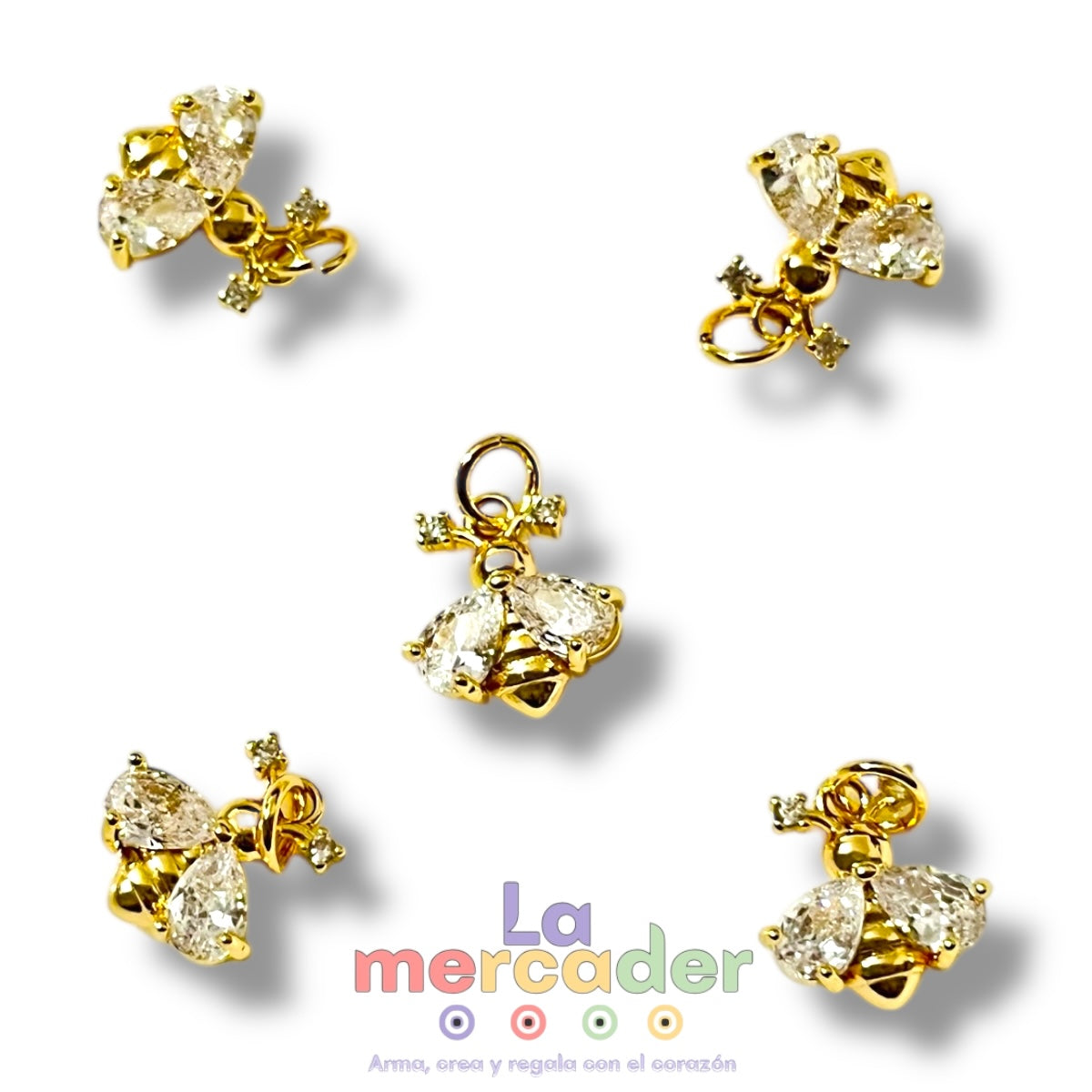 Dije Abeja con Cirnonias ✨🐝 Chapa de Oro de 14k