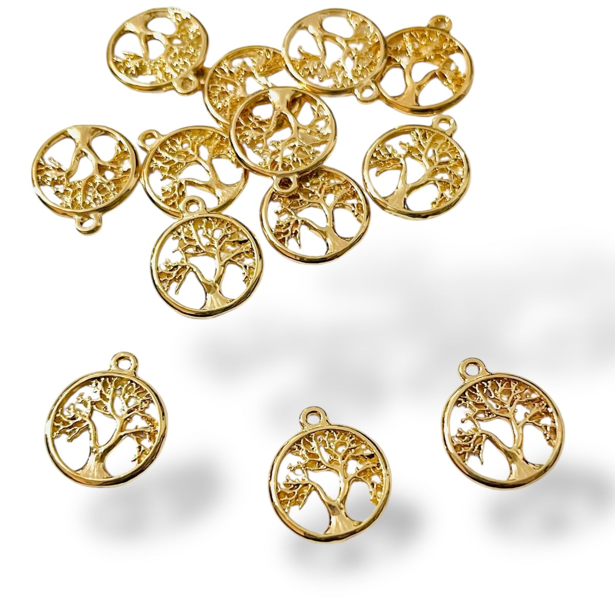 1 pz Árbol de la Vida Chapa de Oro