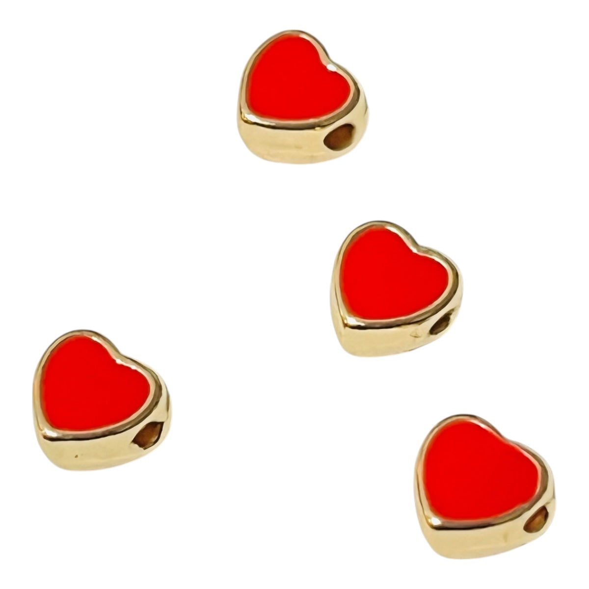 1pz dije Esmaltado Corazón Chapa de oro 6mm