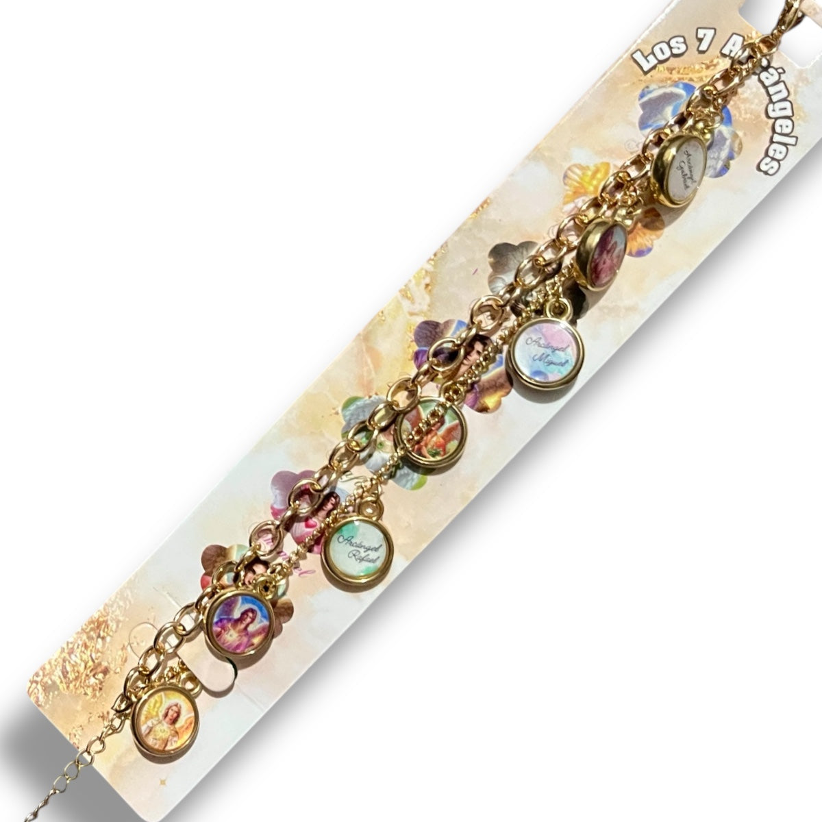 Pulsera 7 arcángeles dorado