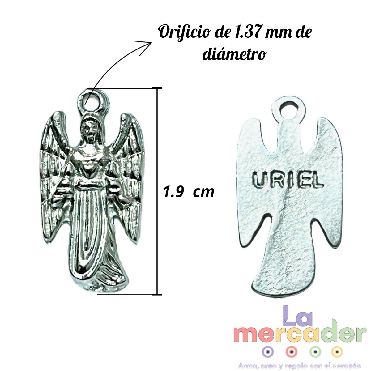7 Arcángeles, Dijes Metálicos color Plateado