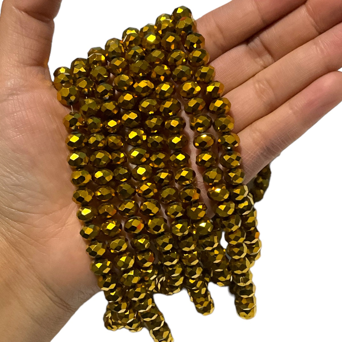 1 Mazo (10 tiras) Cristal Dona Checo 8mm