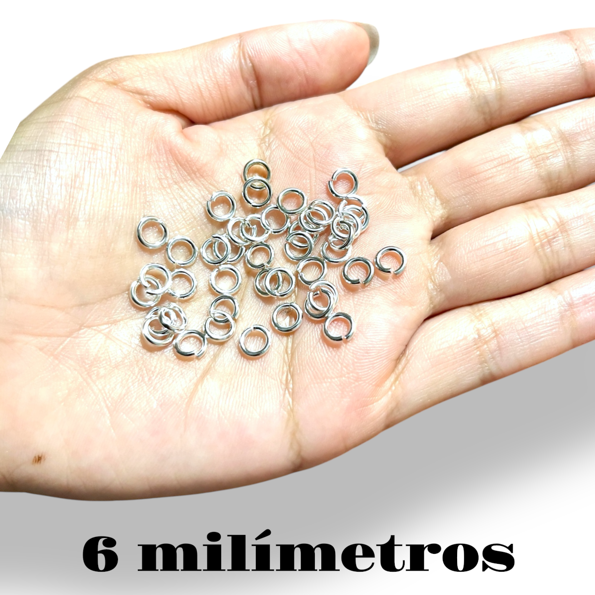 25 gr de Argolla metálica en color plata, argollas para bisutería
